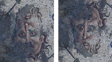 Bacchus image reversed, Roman mosaic, 3rd c AD