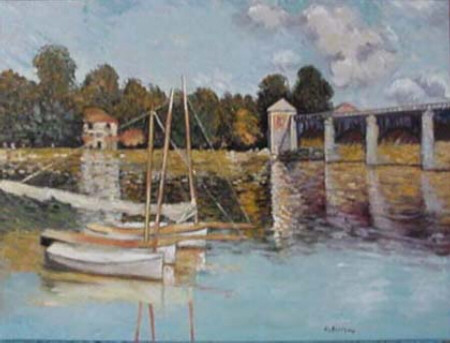 Le Pont d' Argenteuil, Claude Monet painting