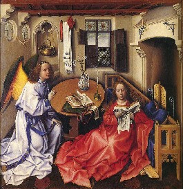 <i>Merode Altarpiece Annunciation</i>,<BR>Campin