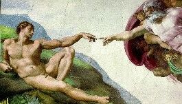 <i>Creation of Adam</i>,<BR>Michelangelo